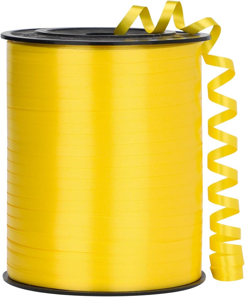OMISELIO Yellow Curling Ribbon, 500 Yard, 3/16" for Gift Wrapping, Balloon String, Christmas, Birthday Party - Image 1